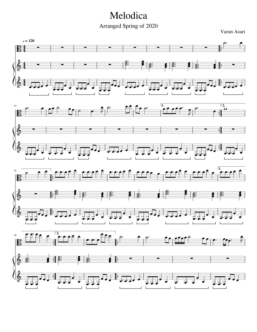 Melodica Sheet music for Piano, Viola (Solo) | Musescore.com