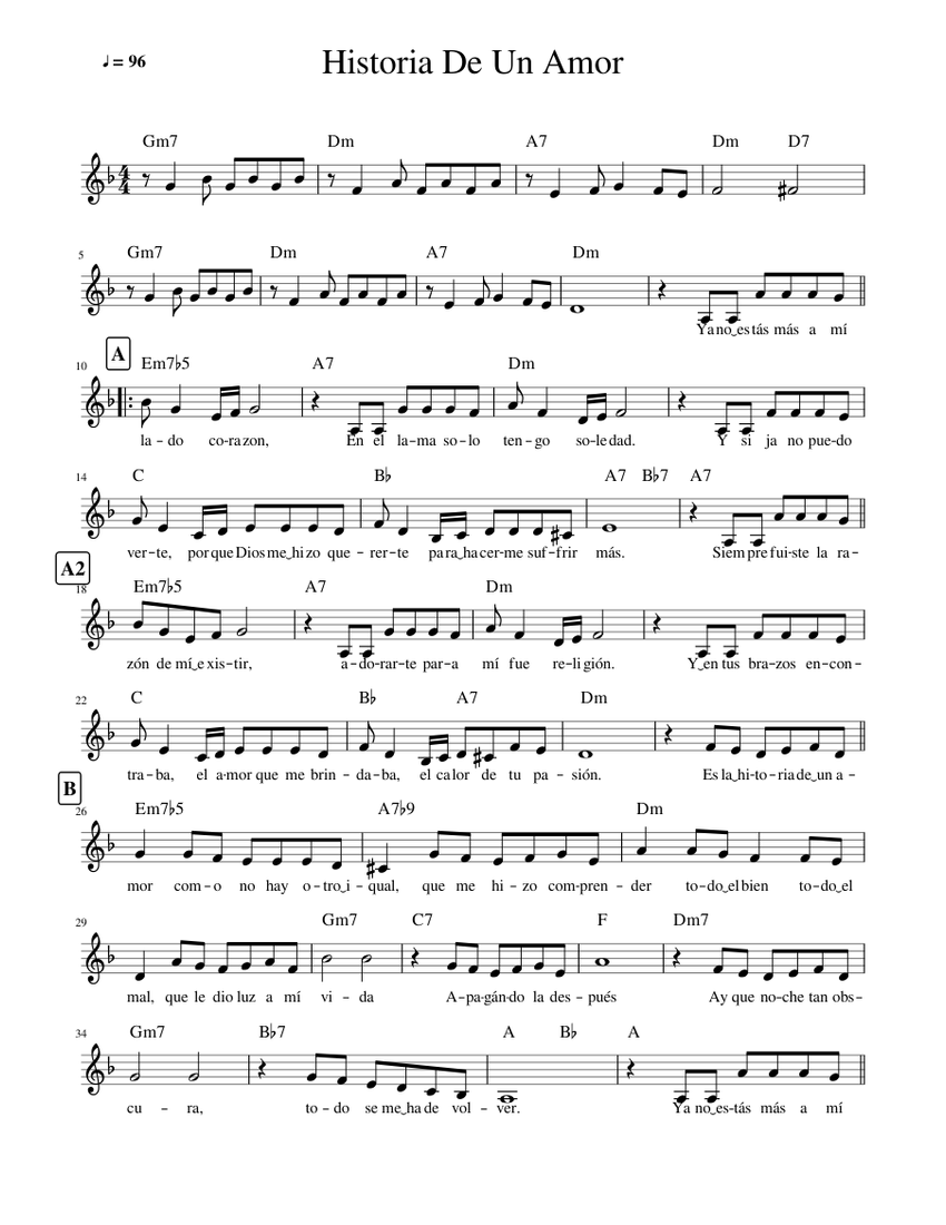 Historia De Un Amor piano tutorial