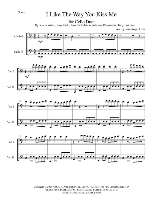 I Like The Way You Kiss Me (Arr. José angel Ortiz ramirez) - Artemas (Cello Duet)