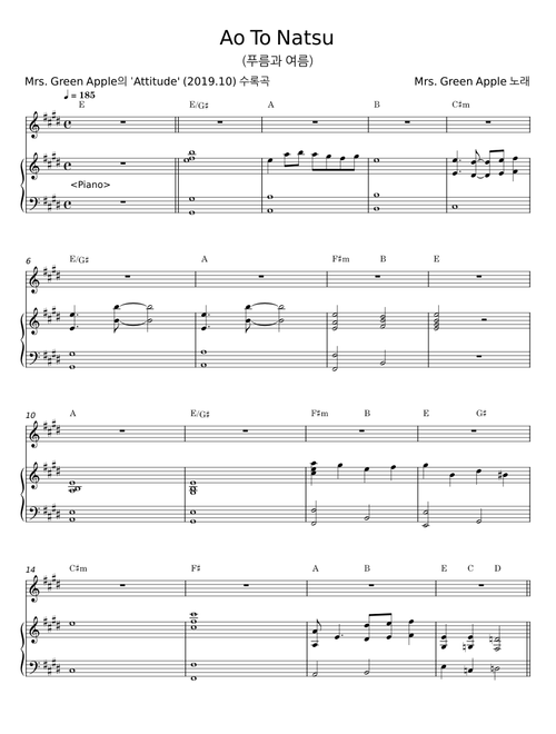 Ao To Natsu - Mrs. GREEN APPLE