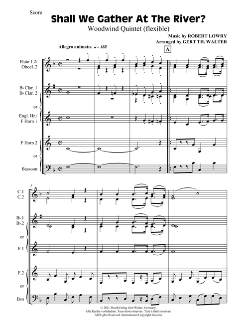 Shall We Gather At The River (Arr. Gert Th. Walter) - Robert Lowry (Woodwind Ensemble)