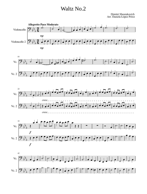 Jazz Suite No. 2: II. Lyric Waltz – Dmitri Shostakovich For Two Cellos