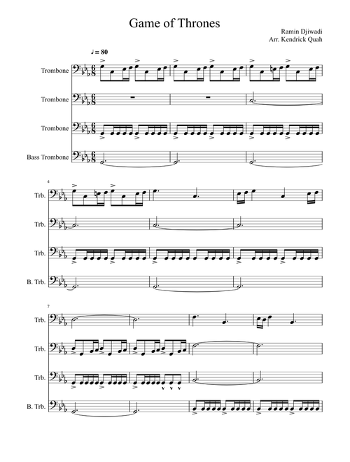 Game of Thrones (Trombone Quartet)