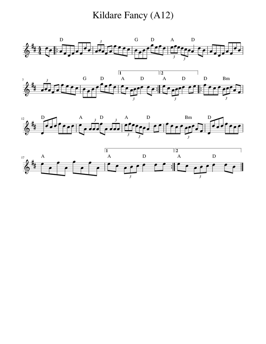 Kildare Fancy (A12) Sheet music for Piano (Solo)