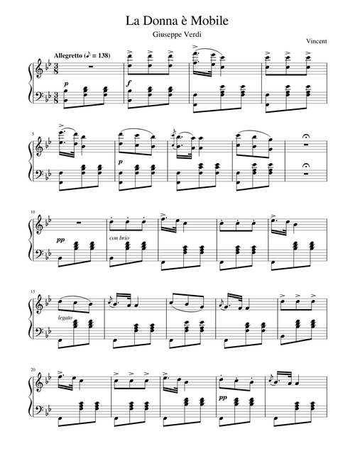 Verdi - La Donna è Mobile (Short Version)
