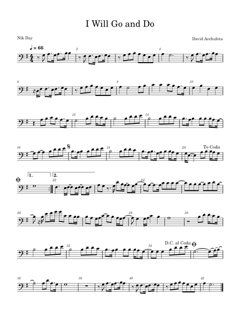 I Will Go and Do - Cello