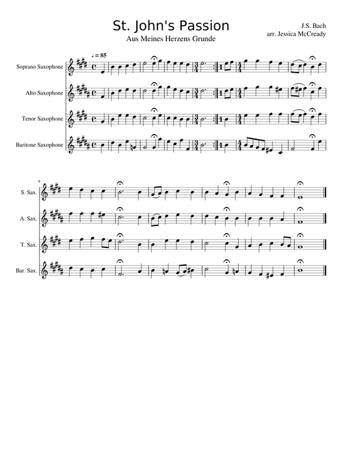 5 Bach Chorales for Saxophone Quartet