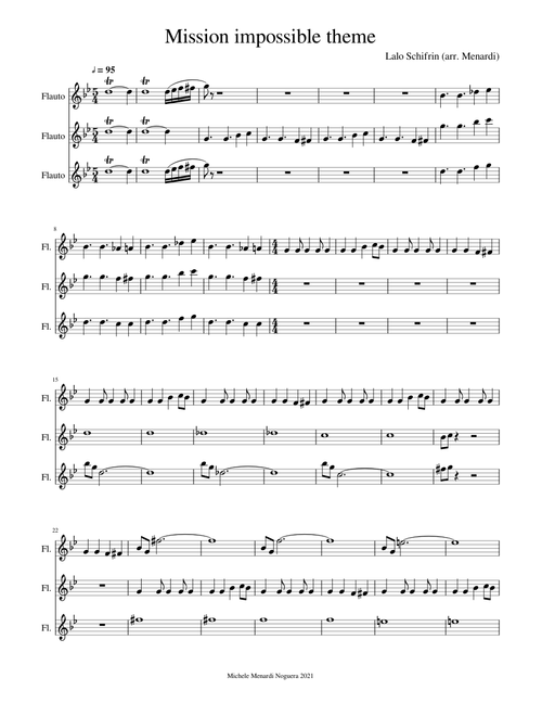 Mission impossible theme for flute trio