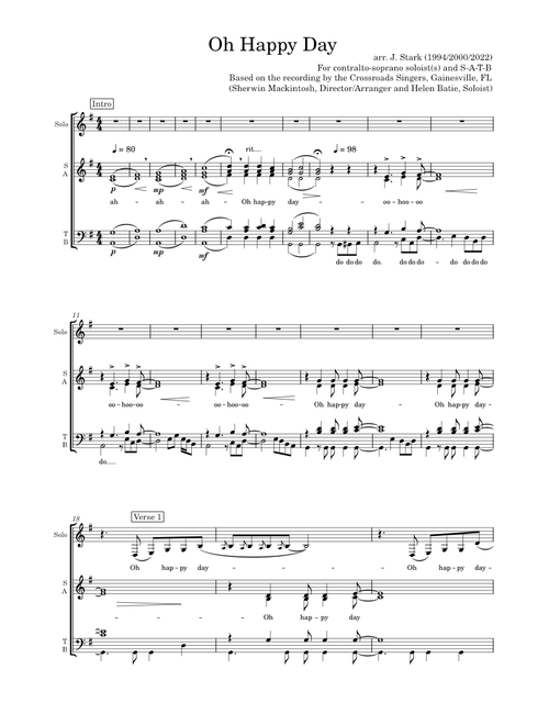 Oh happy day – Misc Traditional