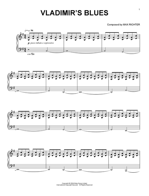 Vladimir's Blues - Max Richter (Easy Piano)