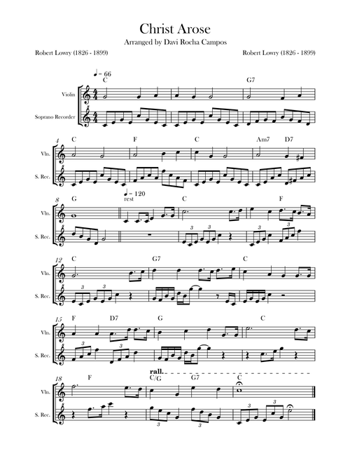 Christ Arose (Arr. Davi Rocha Campos) - Davi Rocha Campos and Eli Rocha Campos (Instrumental Duet)