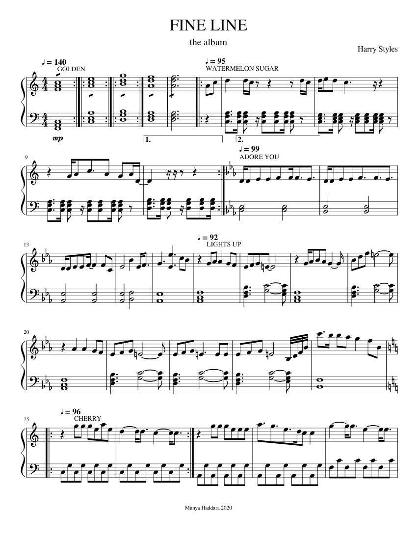FINE LINE medley Sheet music for Piano (Solo)