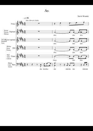 Play Official version of As Sheet Music by Stevie Wonder for Piano ...