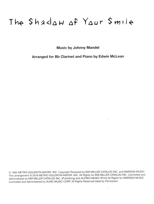 The Shadow Of Your Smile (Arr. Edwin McLean) - Johnny Mandel (Instrumental Duet)
