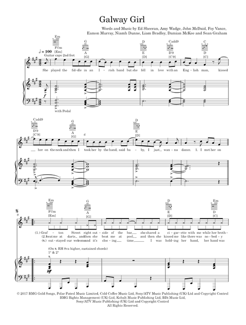 Galway girl - Ed Sheeran (Piano-Voice-Guitar)