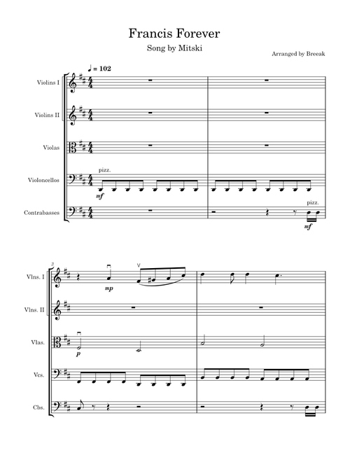 Francis Forever – Mitski (String Orchestra Arrangement)