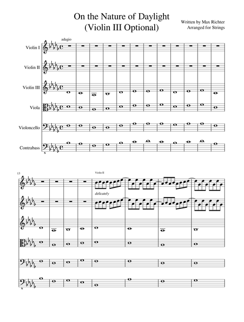 On the Nature of Daylight (Violin III Optional)