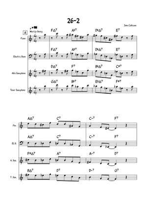 Play Official version of 26-2 Sheet Music by John Coltrane