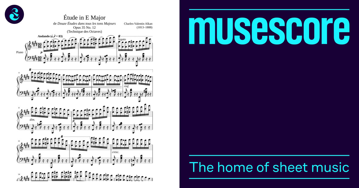Étude Opus 35 No. 12 in E Major, “Technique des Octaves” Sheet