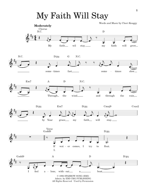 My Faith Will Stay - Cheri Keaggy (Pro Vocal)