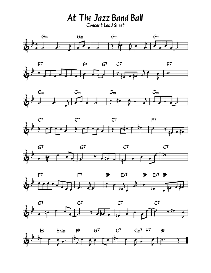 At the Jazz Band Ball – Lead Sheet Sheet Music with Chords for Piano ...