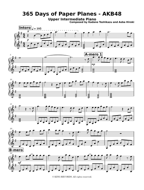 365nichi no kami hikouki – AKB48 (Uplifting Piano Solo)