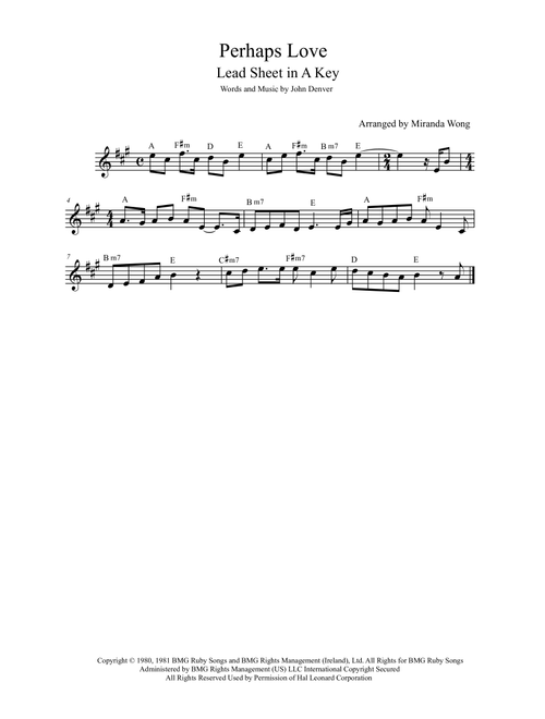 Perhaps Love (Arr. Miranda Wong) - John Denver and Placido Domingo (Large Ensemble)