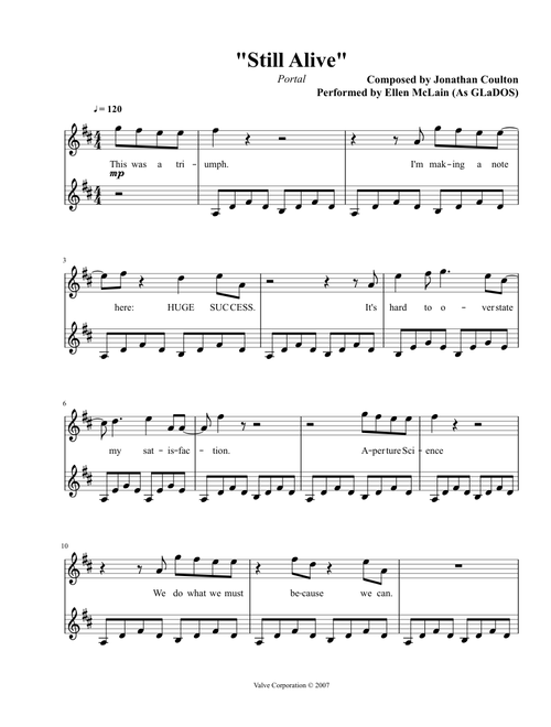 "Still Alive"- Portal 