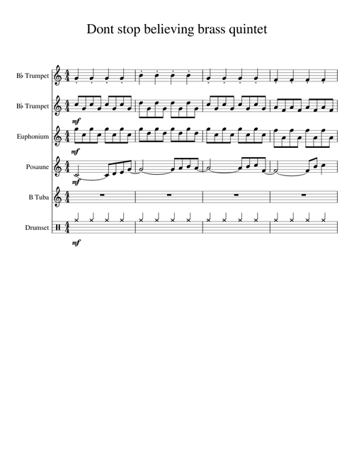 Dont stop believing for brass quintet 1