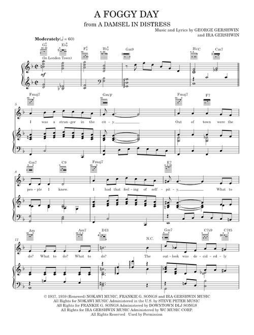 A Foggy Day (In London Town) - Frank Sinatra, George Gershwin, Ira Gershwin (Piano-Vocal-Guitar)
