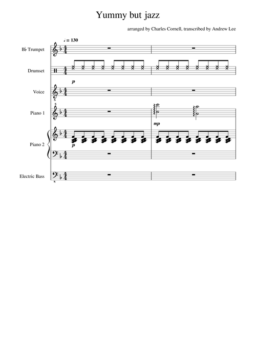 [unfinished] Transcription: Charles Cornell - Yummy but you went to jazz school