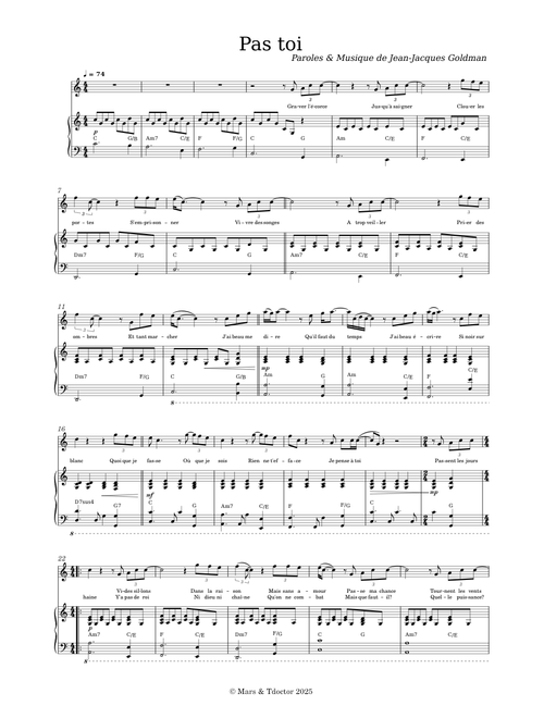 Pas toi – Jean-Jacques Goldman