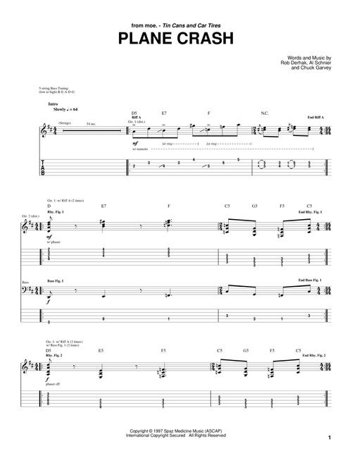 Plane Crash - moe (Guitar Tab)