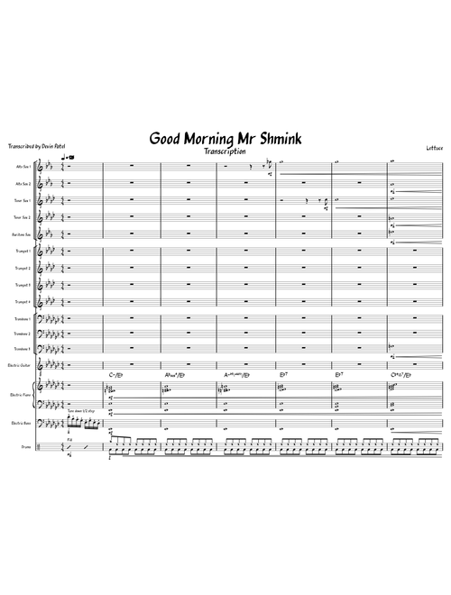 Good Morning Mr Shmink by Lettuce [BIG BAND ARRANGEMENT]