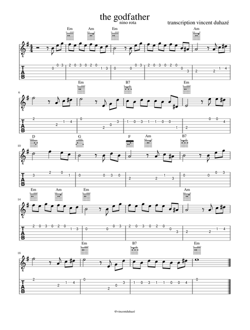 The godfather part tab