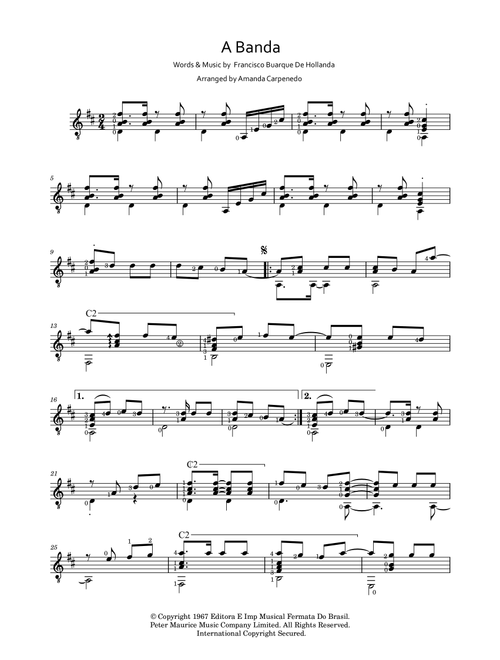 A Banda (Arr. Amanda Carpenedo) - Francisco Buarque De Hollanda (Solo Guitar)