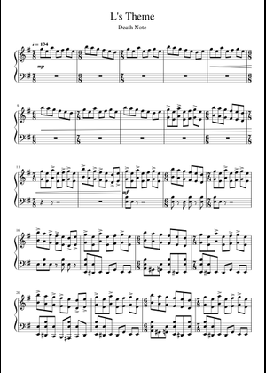 Death Note OST - L's Theme Sheet Music for Flute (Solo) | MuseScore.com