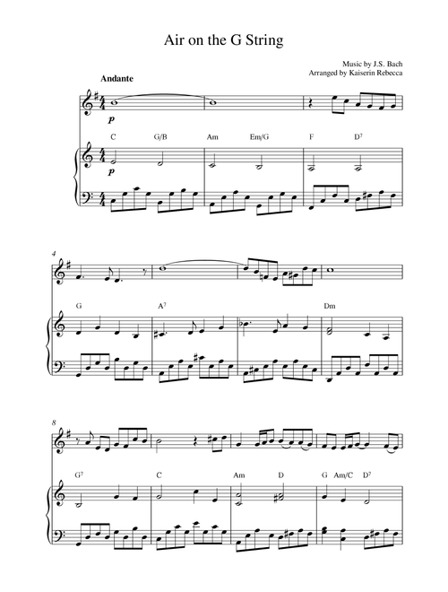 Air on the G String (Arr. Kaiserin Rebecca) - JS Bach (English Horn and Piano)
