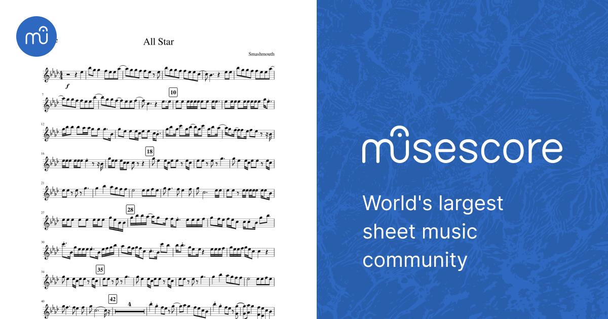 All Star - Flute Sheet Music for Flute (Solo) | MuseScore.com