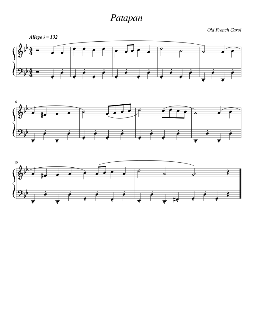 Patapan Sheet music for Piano (Solo)