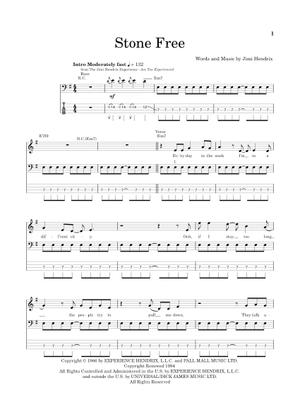 STONE FREE JIMI HENDRIX 楽譜集 Play Official version of Stone free Sheet Music by Jimi