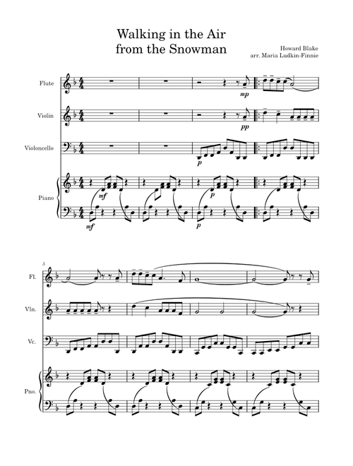 Walking in the Air from the Snowman – Howard Blake Walking in the Air from The Snowman – Howard Blake