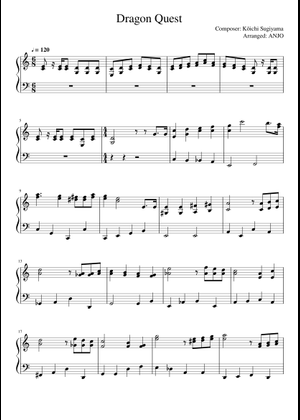Dragon Quest XI - Overture (No Intro) Sheet Music for Piano (Solo