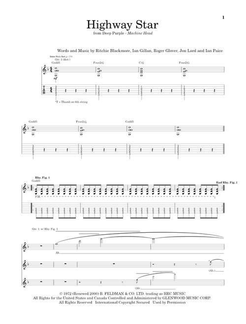 Highway Star - Deep Purple (Guitar Tab)