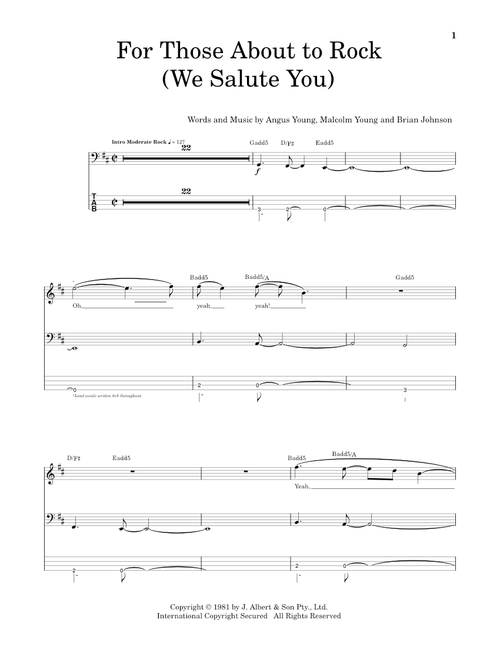 For Those About To Rock (We Salute You) - AC/DC (School of Rock - Bass Guitar)