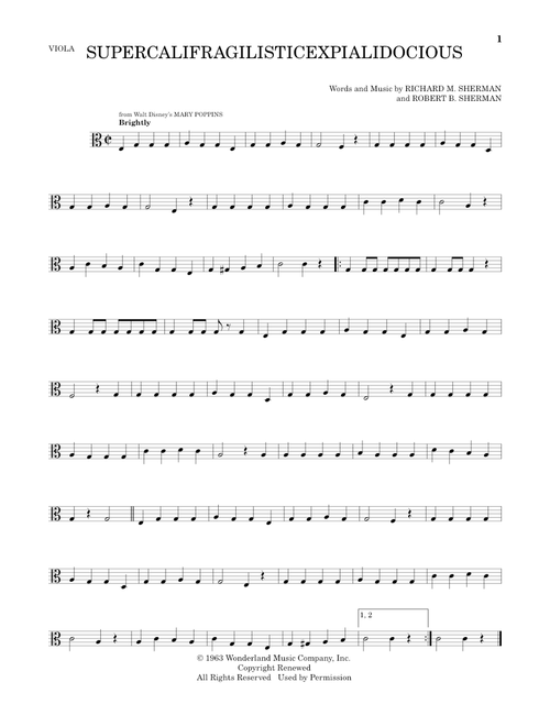 Supercalifragilisticexpialidocious (from Mary Poppins) - Julie Andrews (Viola Solo)