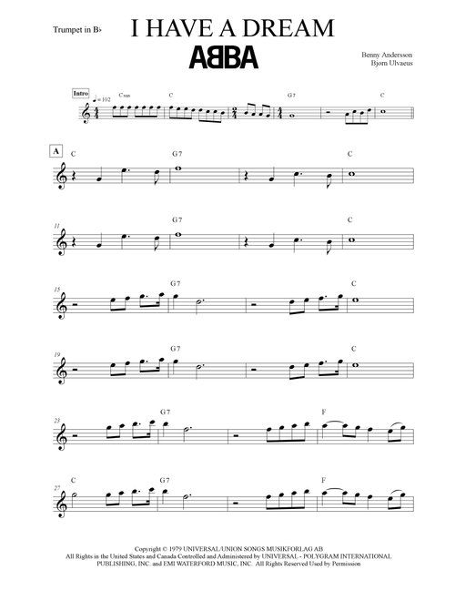 I Have A Dream (Arr. Leo Silva) - ABBA (Trumpet Solo)