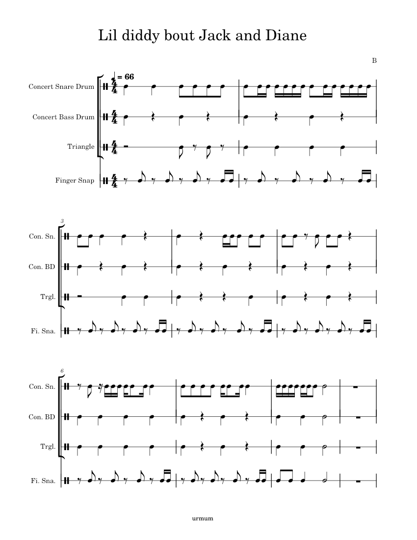 lil-diddy-bout-jack-and-diane-sheet-music-for-snare-drum-bass-drum