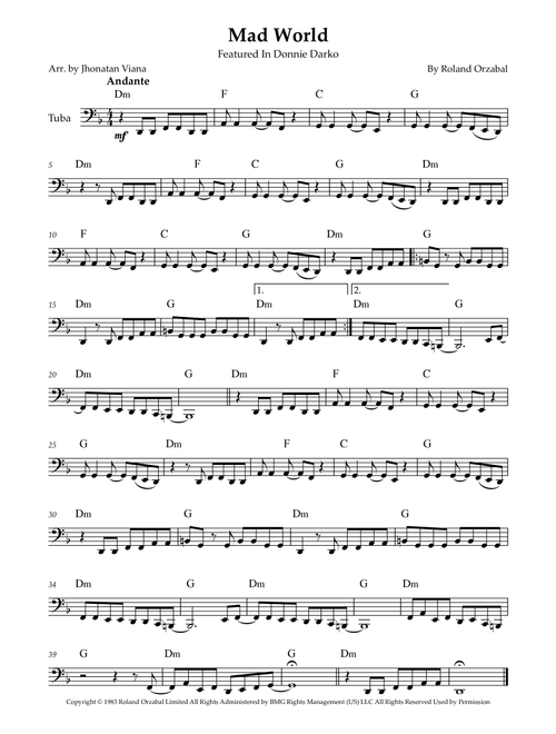 Mad World (Arr. Jhonatan Lucio Viana) - Adam Lambert (Tuba Solo)
