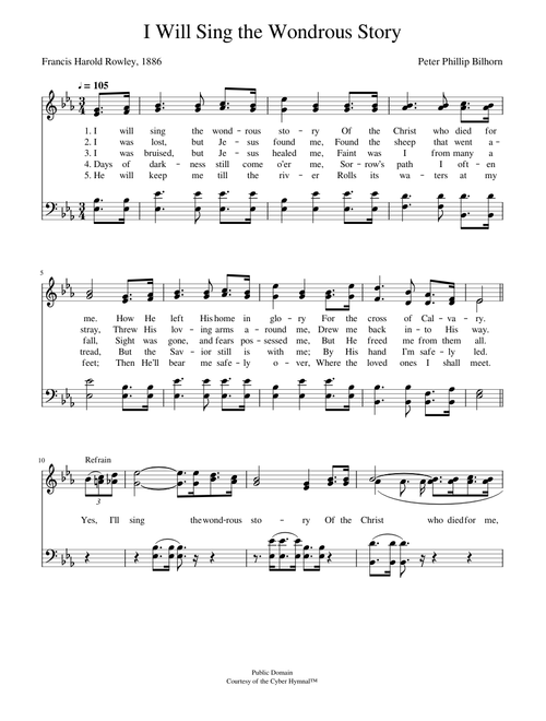 I will sing the wondrous story - Peter P. Bilhorn